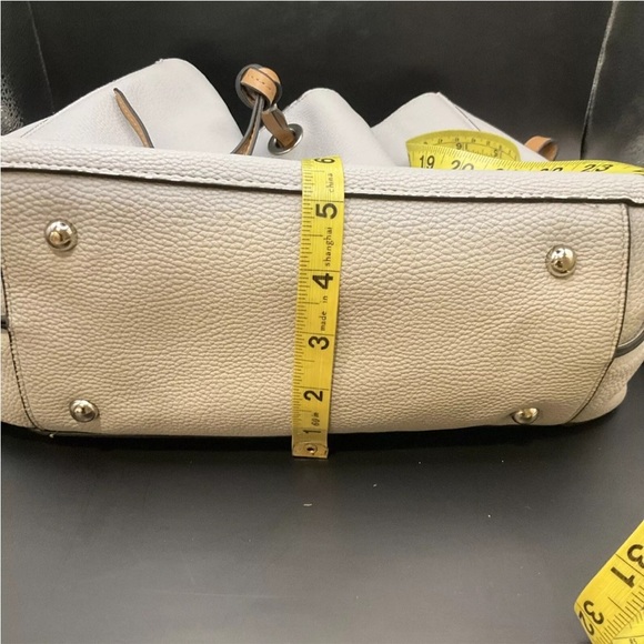 LONDON FOG Satchel Purse  Strap Hand Gray/Tan Pebbled - Picture 10 of 14